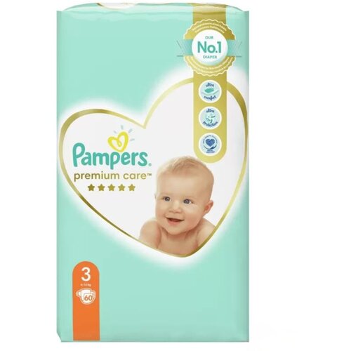 Pampers Pelene Premium Care 3, VP, 6-10 kg, 60/1 Slike