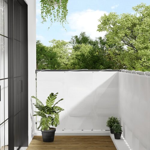 VidaXL Balkonsko platno belo 120x700 cm 100 % poliestrski oxford Slike