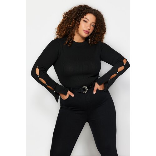 Trendyol Curve Plus Size Blouse - Black - Fitted Cene