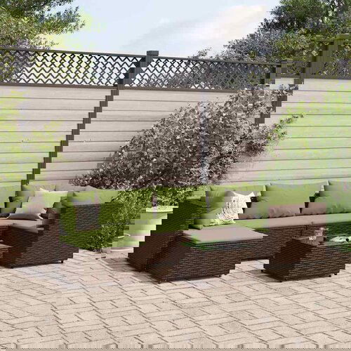 VidaXL 7-dijelna vrtna garnitura od poliratana s jastucima smeđa Slike