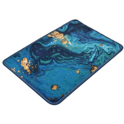 Foutastic Plava-zlatna kupaonska prostirka 60x40 cm Marbling - Slike
