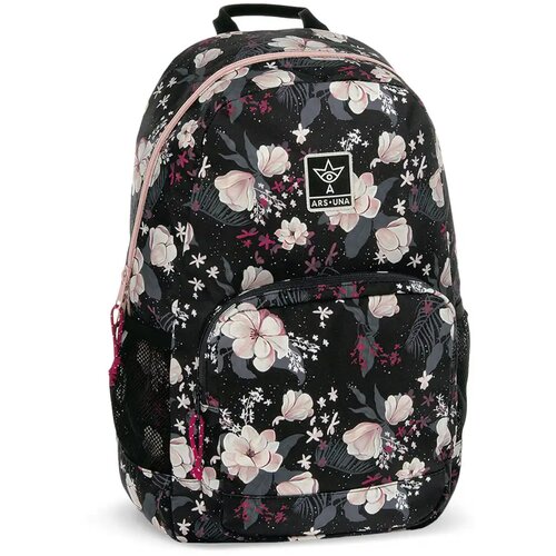 Ars Una Flowery Black cvetlična AU-14 &scaron;olska torba, nahrbtnik 32x51x25cm Cene