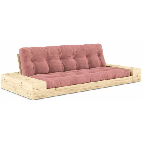 Karup Design Ružičasta sklopiva sofa od samta 244 cm Base –