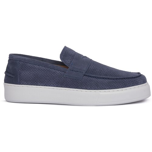 Exton Mokasini JEANS CAMOSCIO Modra Slike