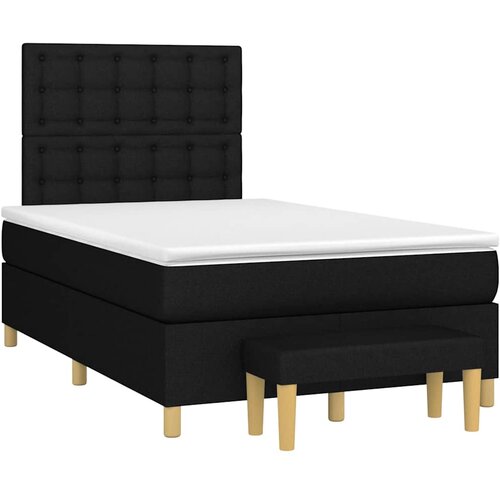  Krevet box spring s madracem crni 120 x 190 cm od tkanine Cijene