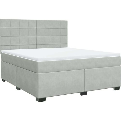 VidaXL Krevet s oprugama i madracem svjetlosivi 180x200 cm bar&amp;scaron;unasti Slike