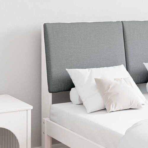 vidaXL Tapecirani uzglavlje Svijetlo siva 135 cm Čvrsto borovo drvo Cijene