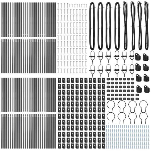 VidaXL Postovi za ograde 52 kom Grey &amp;Oslash;32 mm 210 cm Galvanizirani čelik Slike
