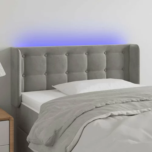  posteljno vzglavje svetlo sivo 83x16x78/88 cm žamet, (20738053)