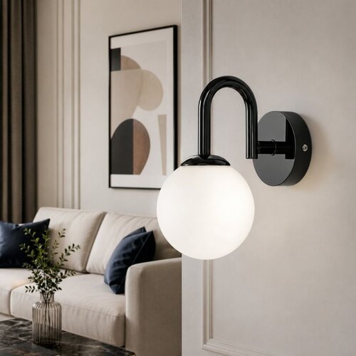 Opviq zidna lampa Loop-20451, 1 × E27, crna Cene