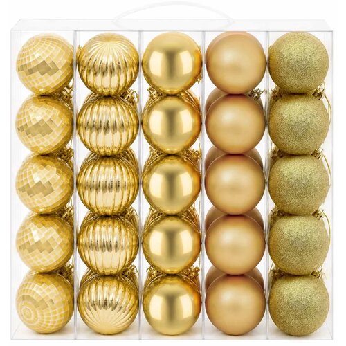  Set božićnih kuglica 75 kom. Zlatno 6 cm Polistiren - Zlatno Slike