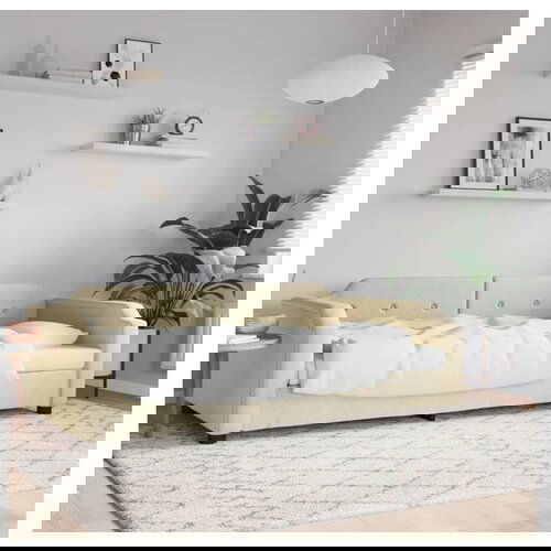 VidaXL Raztegljiva postelja krem 80x200 cm blago Slike