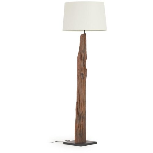 Kave Home Bela/rjava stoječa svetilka s tekstilnim senčilom (vi&amp;scaron;ina 175 cm) Powell &amp;ndash; Slike