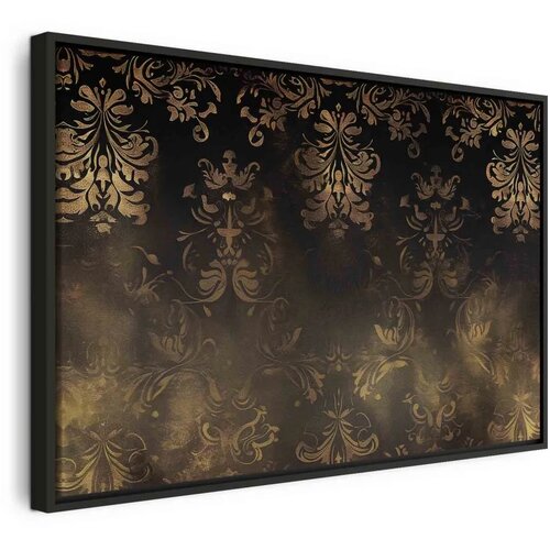  Slika - Baroque Ornaments in Patinated Gold and Browns: Retro Motif 60x40 U crnom drvenom okviru Cene