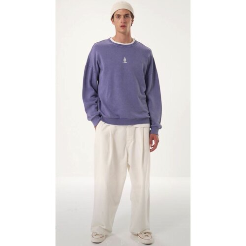 Trendyol Lilac Unisex Oversized Crew Neck 100% Cotton Washable Effect Thick Mystical Theme Sweatshirt. Cene