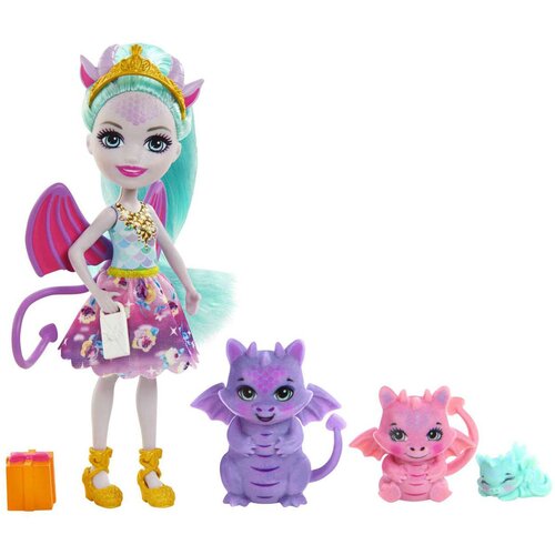 Mattel Enchantimals Deanna Dragon Mini lutka s tremi figurami zmajev in dodatki, Večbarvno, (21552355) Cene