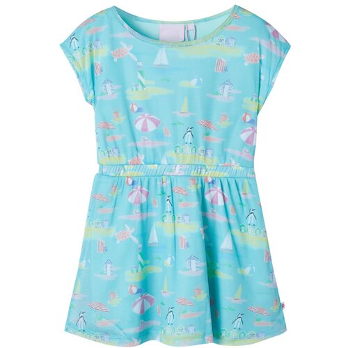 vidaXL Dječja haljina svijetla boja vode 128 Cijene