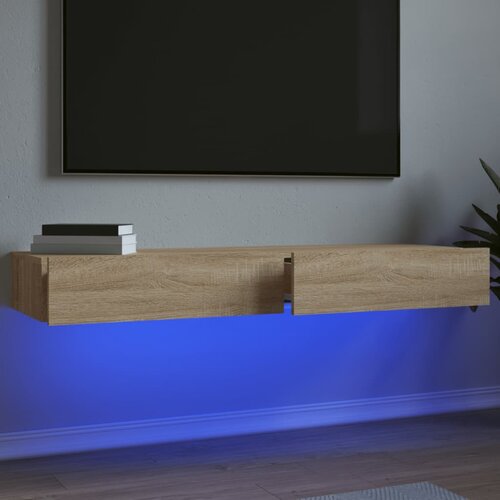 TV ormarići s LED svjetlima 2 kom boja hrasta 60 x 35 x 15,5 cm Cene