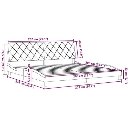 VidaXL Okvir za krevet bez madraca smeđesivi 200x200 cm od tkanine - Sivo-smeđa 200 x 200 cm Slike