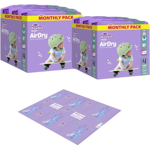 Violeta Pelene Air Dry, Maxi 4, Monthly, 8-14 kg,2x180 komada+ Podloga za igru, Ljubičasta Cene