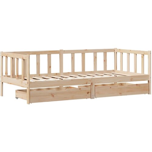 VidaXL Dnevni krevet s ladicama bez madraca 80x200 cm masivno drvo Slike
