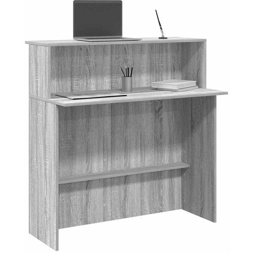  Recepcijski stol 100x50x103,5 cm od konstruiranog drva Siva Slike