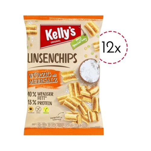 Kelly's LinsenCHIPS z morsko soljo - 12 kosov Cene