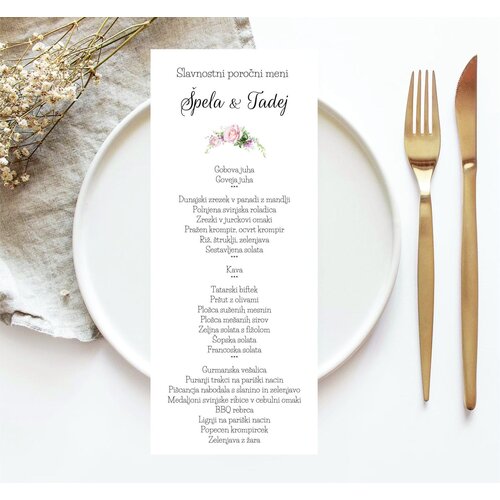  Jedilni list  - poročni meni JEDLI 22 Cene