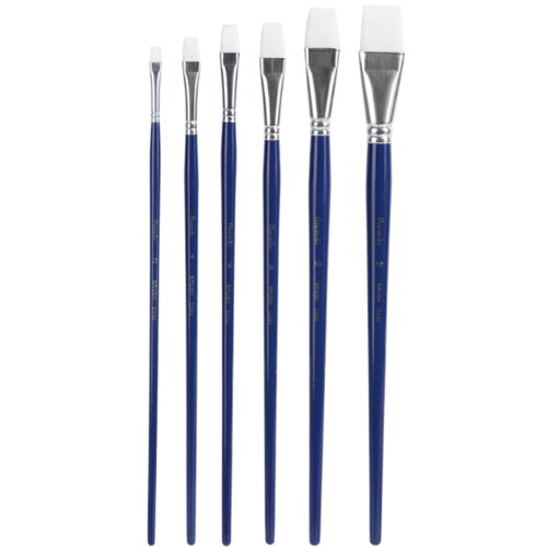 Deli Set ravnih četkica za slikanje broj 6 EC282-6, 6 komada, Teget Cene