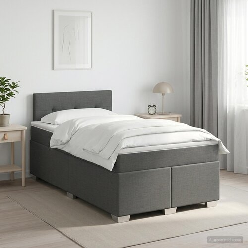  Boxspring krevet s madracem Tamnosiva 120 x 190 cm Tkanina Cijene