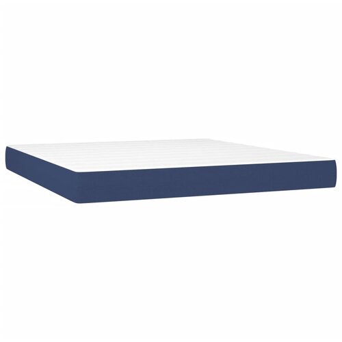  box spring s madracem LED plavi 160x200 cm od tkanine Slike