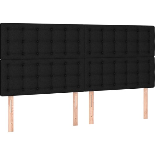 Maison Chic Posteljno vzglavje - Vzglavna omarica 4 kosa črn 90x5x78/88 cm blago, (22078067) Cene