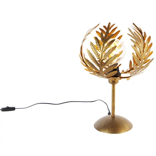 QAZQA Vintage namizna svetilka zlata 26 cm - Botanica