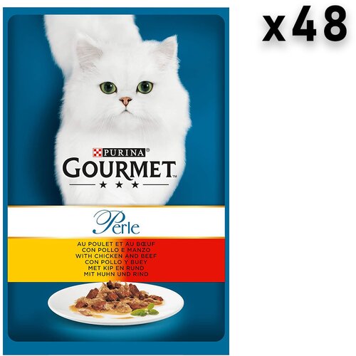 Gourmet Gold gourmet perle mini fileti u sosu za mačke, govedina, 48x85g Cene