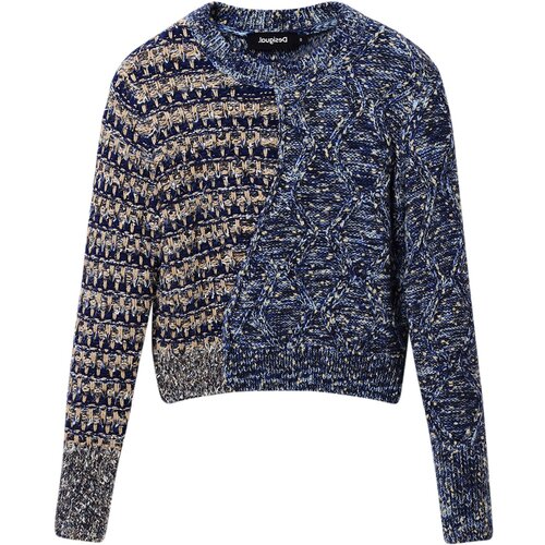 Desigual Pulover 'CL&Iacute;O' bež / morsko plava / bijela Cijene