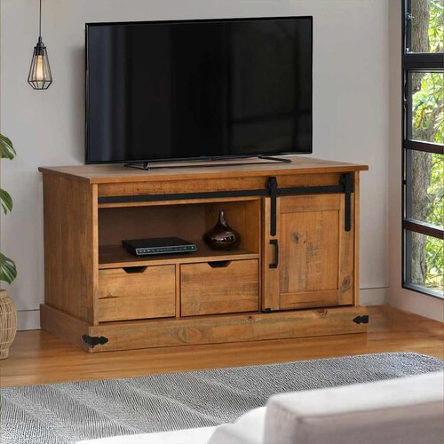 Furnova TV omarica HALDEN z drsnimi vrati 110x40x60 cm Masivni les, (21944776) Slike