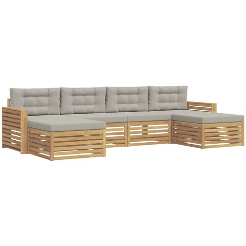  Set vanjskih sofa 6 kom. Bijela i svjetlosiva 337 x 162,5 x 73 cm Slike