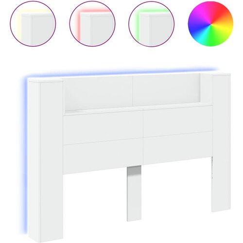 Maison Chic posteljno vzglavje - vzglavna omarica - nočna omarica led bela 160x16,5x103,5 cm, (21704015) Cene