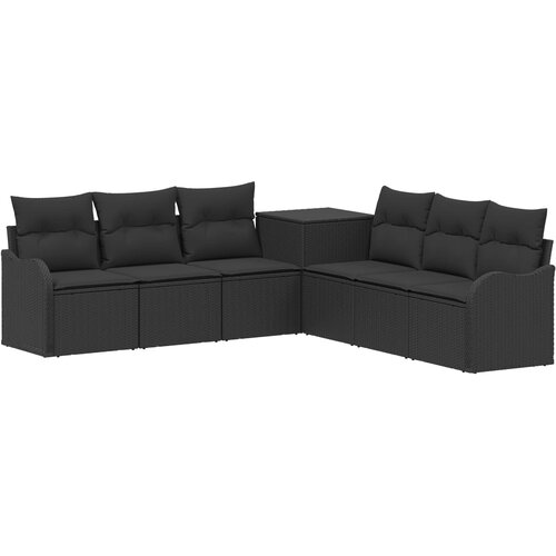  Set sofe 7 kom. Crna 121 x 62 x 69 cm Poli Rattan i čelik Slike