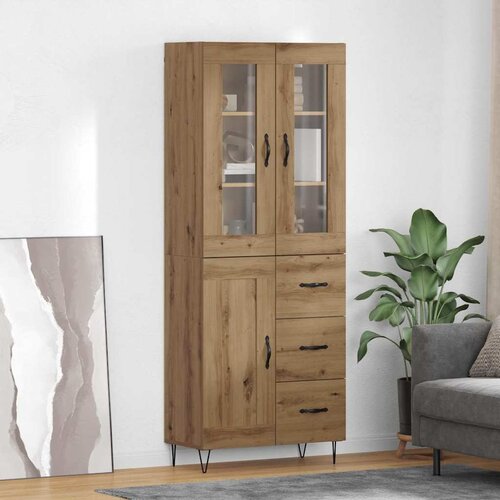 VidaXL Highboard Umjetnički hrast 69,5 x 34 x 180 cm Konstruirano drvo Slike