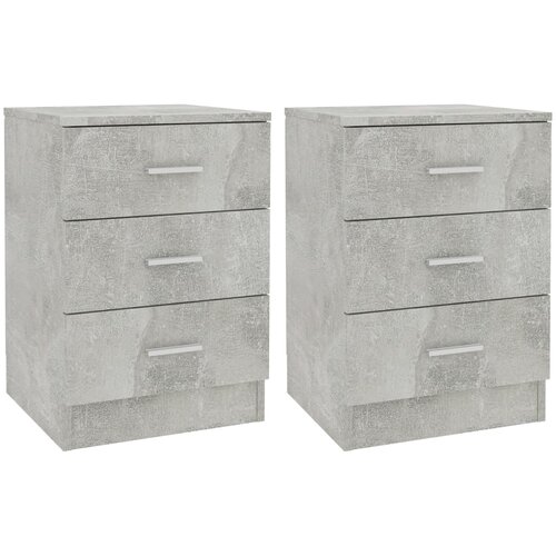 Maison Chic Dvo delni komplet Nočne omarice - Nočne mize betonsko sive 38x35x56 cm iverna plo&amp;scaron;ča, (21688888) Slike