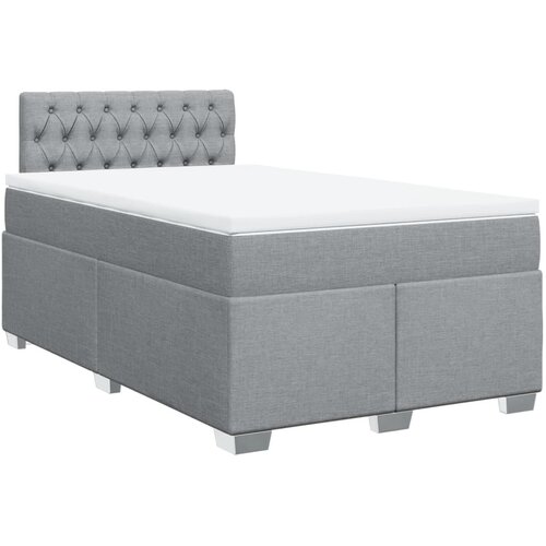  Krevet s oprugama i madracem svjetlosivi 120x190 cm od tkanine Slike