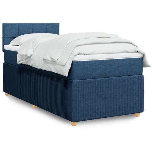 vidaXL Krevet s oprugama i madracem plavi 90 x 200 cm od tkanine Cijene