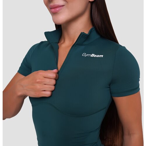 GymBeam Ženska majica Ignite Cropped Dark Green Slike