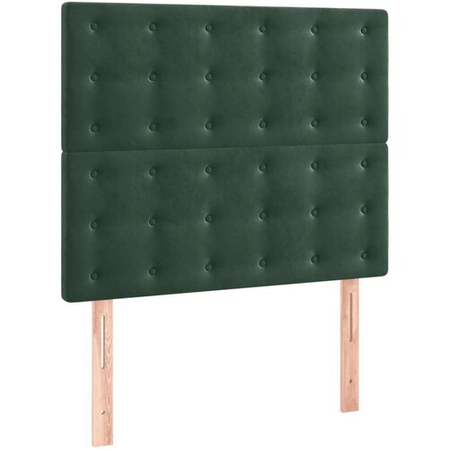 VidaXL Krevet box spring s madracem LED tamnozeleni 100x200 cm bar&amp;scaron;un Slike