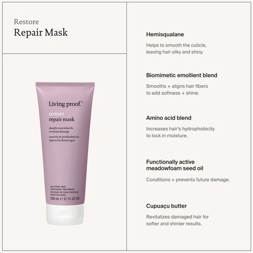 Living Proof Restore Repair Mask globinsko hranilna maska za vse tipe las 200 ml Slike