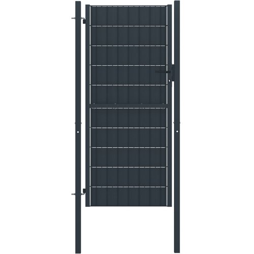 In Vrata za ograjo PVC in jeklo 100x124 cm antracitna Cene