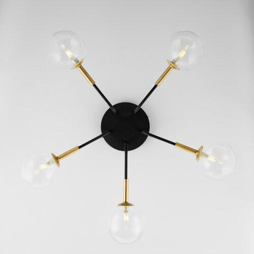 Jupiter 2040 - Luster na &amp;scaron;ipci BURANO 5xG9/10W/230V crna/zlatna/prozirna Slike