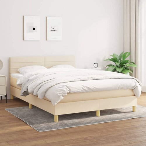 The Living Store Box spring postelja z vzmetnico krem 140x200 cm blago - Box Spring Postelja, (21514882) Cene