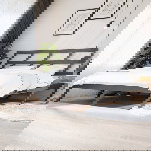 The Living Store Posteljni okvir siv iz borovine 200x200 cm - Posteljni Okvir, (21530299) Cene